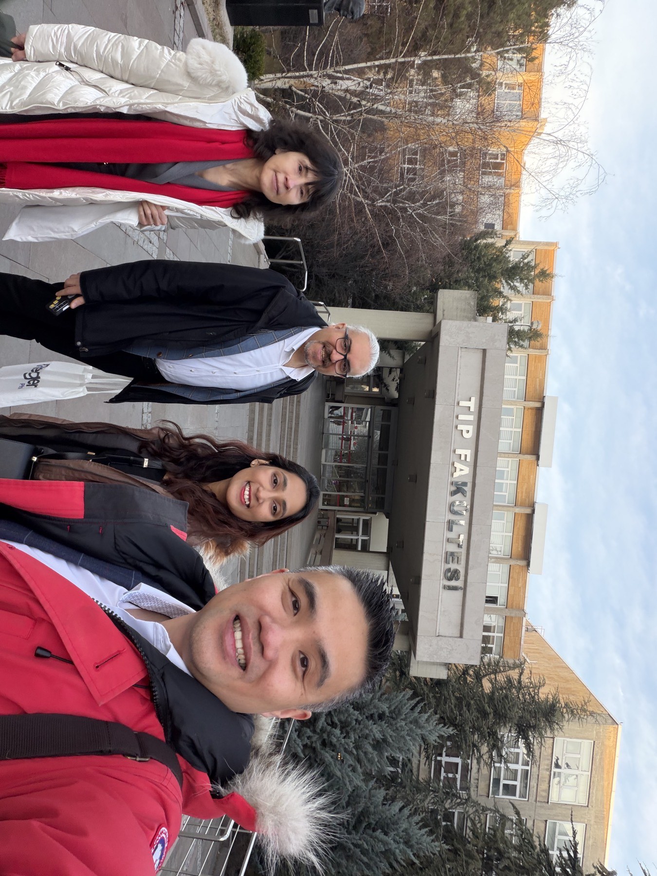 Founders and faculty outside the Hacettepe Faculty of Medicine
